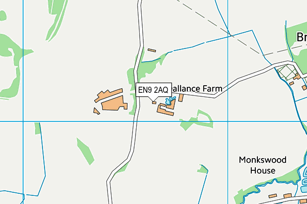 EN9 2AQ map - OS VectorMap District (Ordnance Survey)