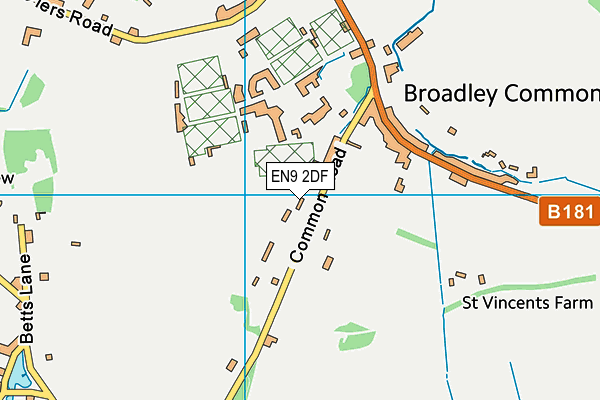 EN9 2DF map - OS VectorMap District (Ordnance Survey)