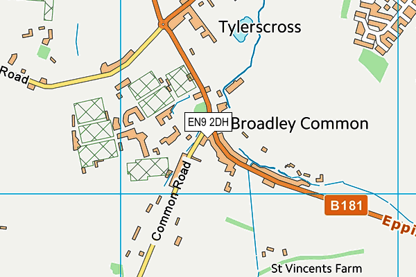 EN9 2DH map - OS VectorMap District (Ordnance Survey)