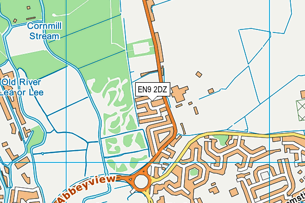 EN9 2DZ map - OS VectorMap District (Ordnance Survey)