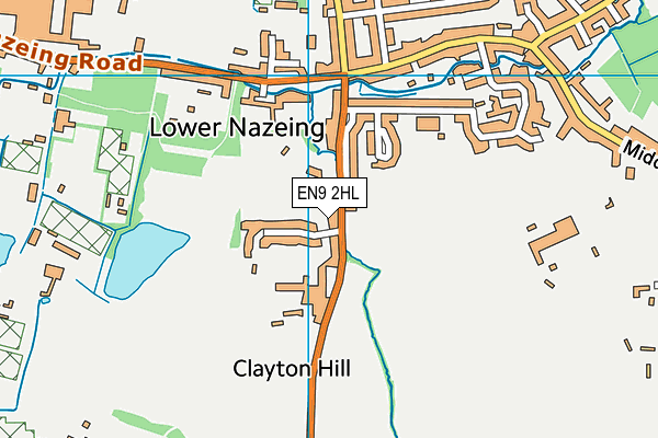 EN9 2HL map - OS VectorMap District (Ordnance Survey)