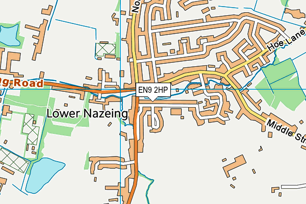 EN9 2HP map - OS VectorMap District (Ordnance Survey)