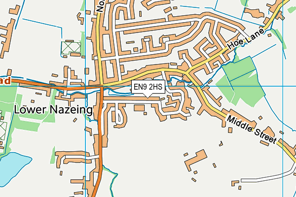Nazeing Primary School map (EN9 2HS) - OS VectorMap District (Ordnance Survey)