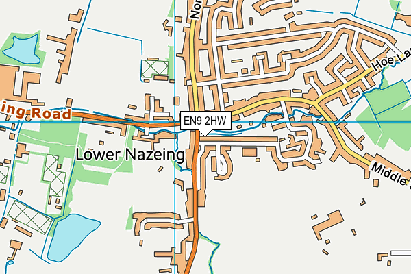EN9 2HW map - OS VectorMap District (Ordnance Survey)