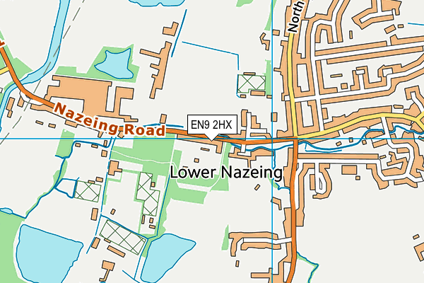 EN9 2HX map - OS VectorMap District (Ordnance Survey)