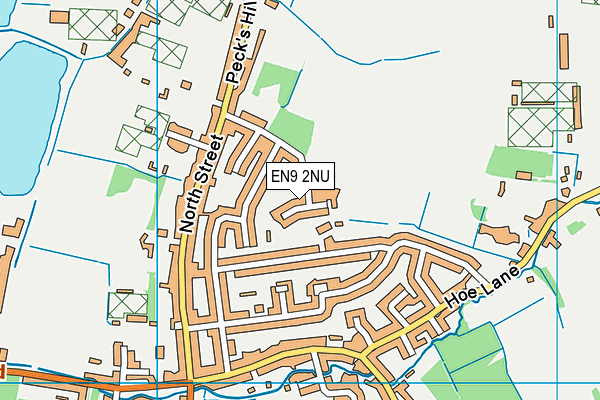 EN9 2NU map - OS VectorMap District (Ordnance Survey)