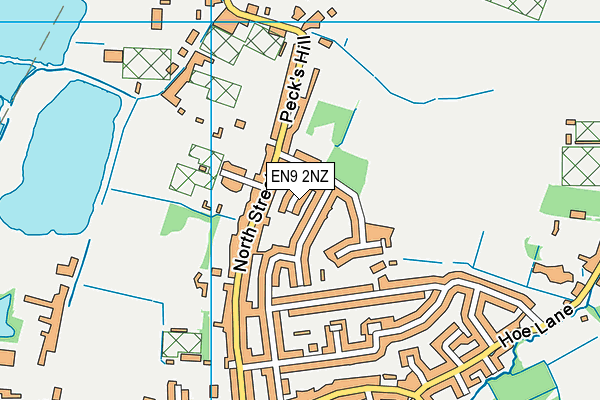 EN9 2NZ map - OS VectorMap District (Ordnance Survey)
