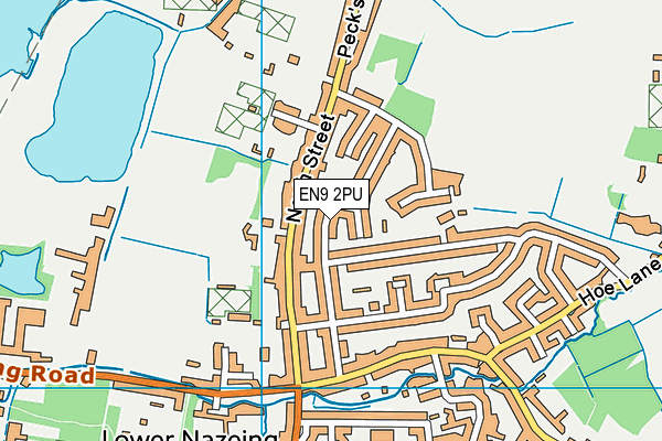 EN9 2PU map - OS VectorMap District (Ordnance Survey)