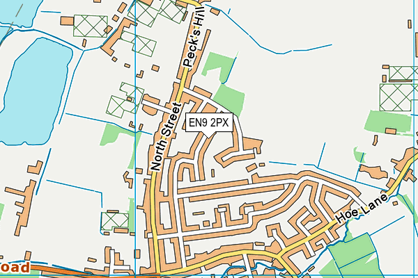 EN9 2PX map - OS VectorMap District (Ordnance Survey)