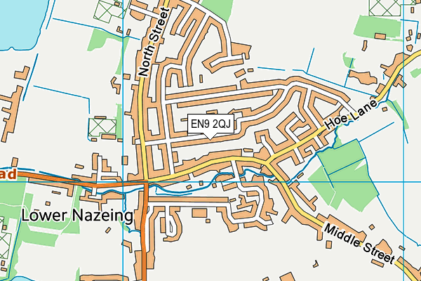 EN9 2QJ map - OS VectorMap District (Ordnance Survey)