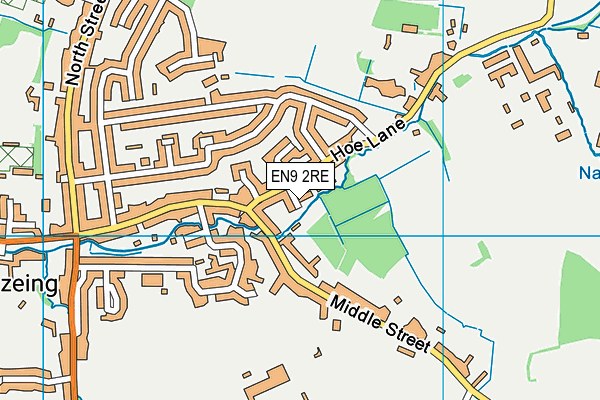EN9 2RE map - OS VectorMap District (Ordnance Survey)