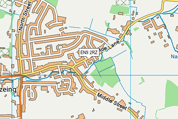 EN9 2RZ map - OS VectorMap District (Ordnance Survey)