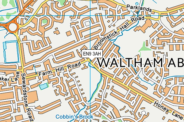 EN9 3AH map - OS VectorMap District (Ordnance Survey)