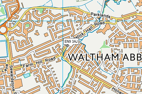 EN9 3AJ map - OS VectorMap District (Ordnance Survey)