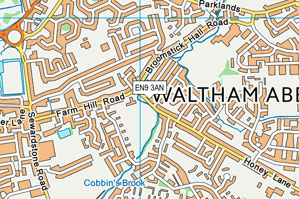 EN9 3AN map - OS VectorMap District (Ordnance Survey)