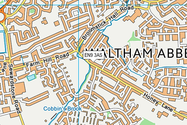 EN9 3AS map - OS VectorMap District (Ordnance Survey)