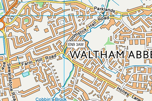 EN9 3AW map - OS VectorMap District (Ordnance Survey)