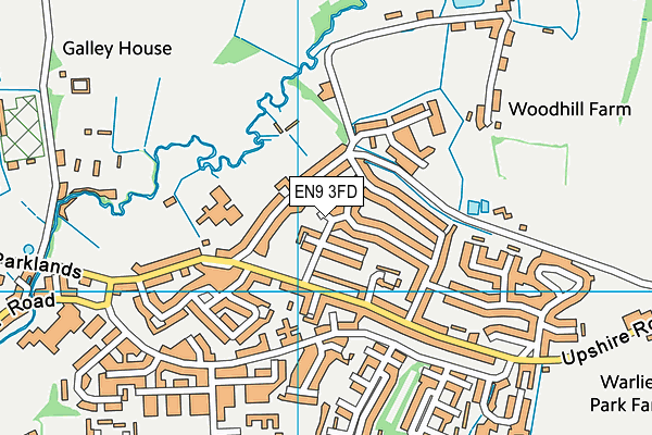 EN9 3FD map - OS VectorMap District (Ordnance Survey)