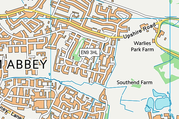 EN9 3HL map - OS VectorMap District (Ordnance Survey)