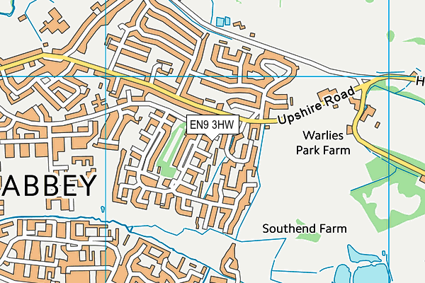 EN9 3HW map - OS VectorMap District (Ordnance Survey)