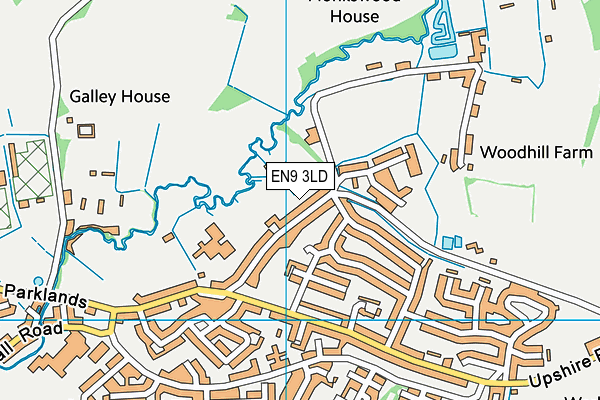 EN9 3LD map - OS VectorMap District (Ordnance Survey)