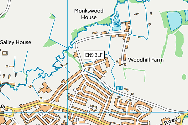 EN9 3LF map - OS VectorMap District (Ordnance Survey)