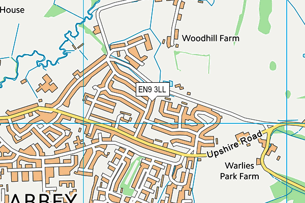 EN9 3LL map - OS VectorMap District (Ordnance Survey)