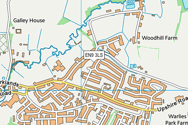 EN9 3LS map - OS VectorMap District (Ordnance Survey)