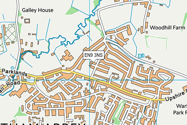 EN9 3NS map - OS VectorMap District (Ordnance Survey)