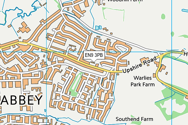 EN9 3PB map - OS VectorMap District (Ordnance Survey)