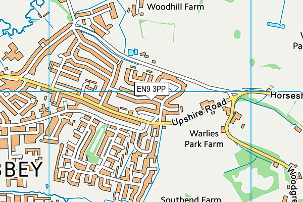 EN9 3PP map - OS VectorMap District (Ordnance Survey)