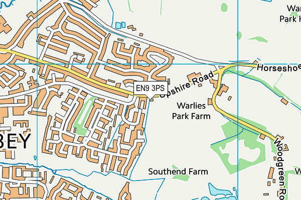 EN9 3PS map - OS VectorMap District (Ordnance Survey)