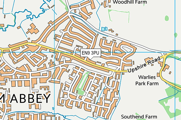 EN9 3PU map - OS VectorMap District (Ordnance Survey)