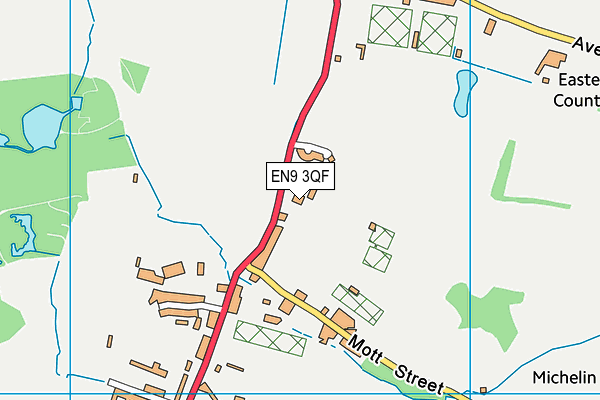 EN9 3QF map - OS VectorMap District (Ordnance Survey)