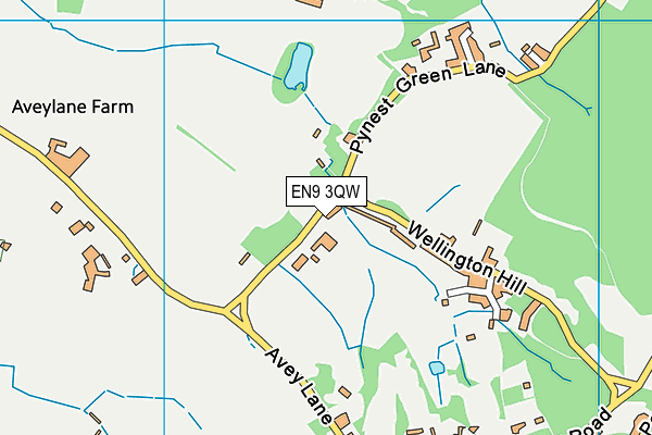 EN9 3QW map - OS VectorMap District (Ordnance Survey)