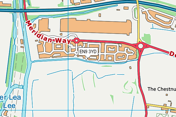 EN9 3YD map - OS VectorMap District (Ordnance Survey)