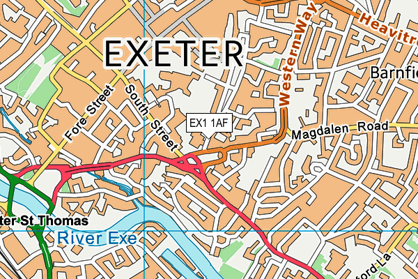 EX1 1AF map - OS VectorMap District (Ordnance Survey)