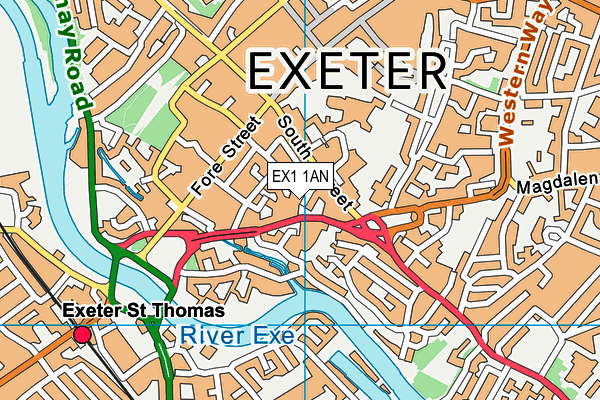 EX1 1AN map - OS VectorMap District (Ordnance Survey)