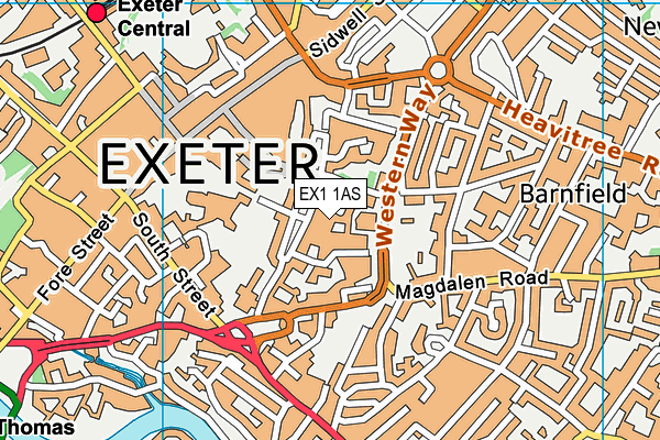 EX1 1AS map - OS VectorMap District (Ordnance Survey)