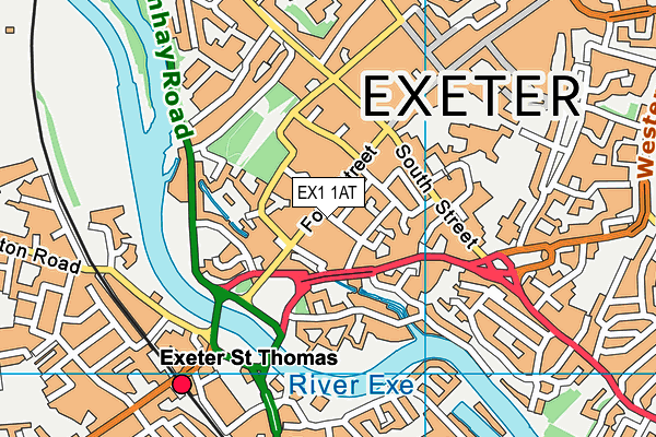 EX1 1AT map - OS VectorMap District (Ordnance Survey)