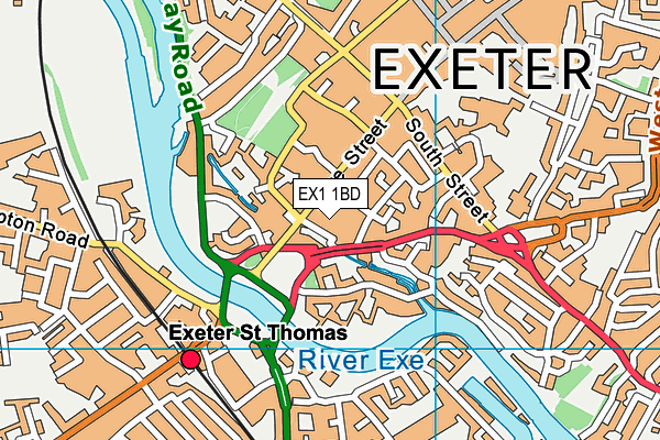 EX1 1BD map - OS VectorMap District (Ordnance Survey)