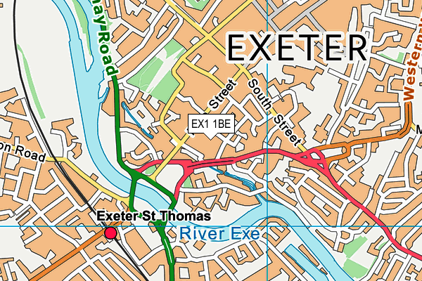 EX1 1BE map - OS VectorMap District (Ordnance Survey)