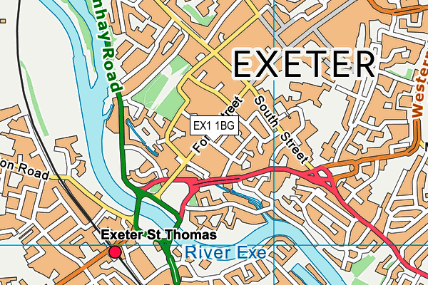 EX1 1BG map - OS VectorMap District (Ordnance Survey)