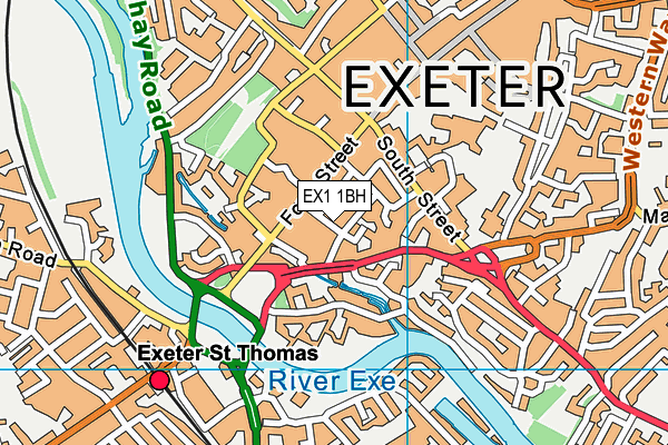 EX1 1BH map - OS VectorMap District (Ordnance Survey)