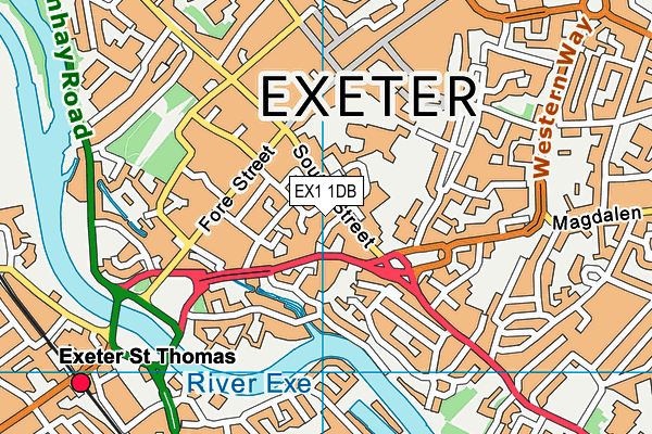 EX1 1DB map - OS VectorMap District (Ordnance Survey)