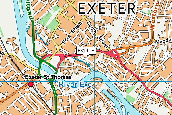 EX1 1DE map - OS VectorMap District (Ordnance Survey)