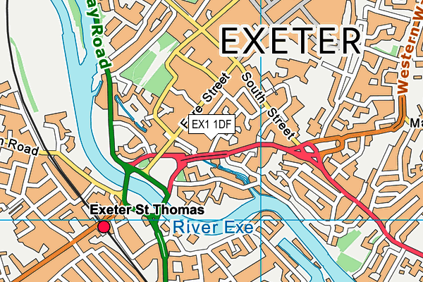 EX1 1DF map - OS VectorMap District (Ordnance Survey)