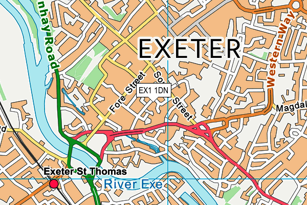 EX1 1DN map - OS VectorMap District (Ordnance Survey)