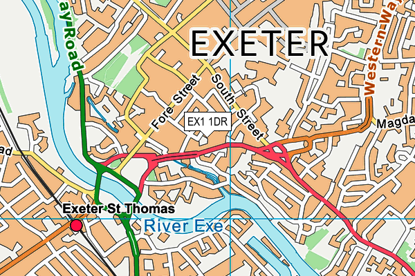 EX1 1DR map - OS VectorMap District (Ordnance Survey)