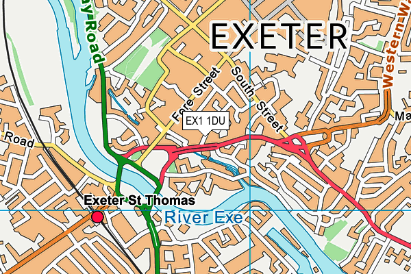 EX1 1DU map - OS VectorMap District (Ordnance Survey)